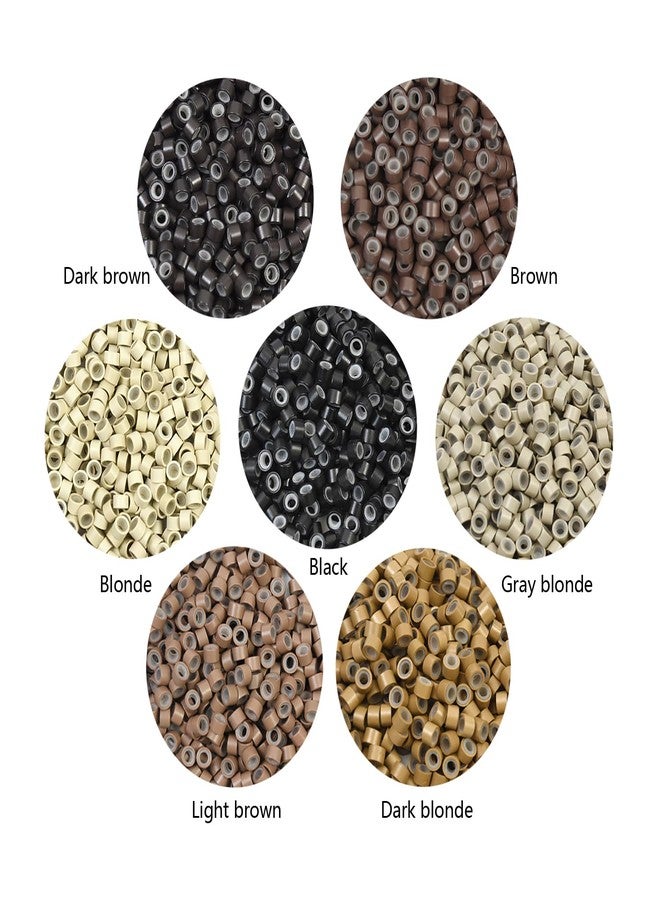 ياتشيو 500 قطعة من حلقات وصلات الشعر الصغيرة المبطنة بالسيليكون 4.5 مم، خرز وصلات الشعر المبطن بالسيليكون (أسود) - Image 2